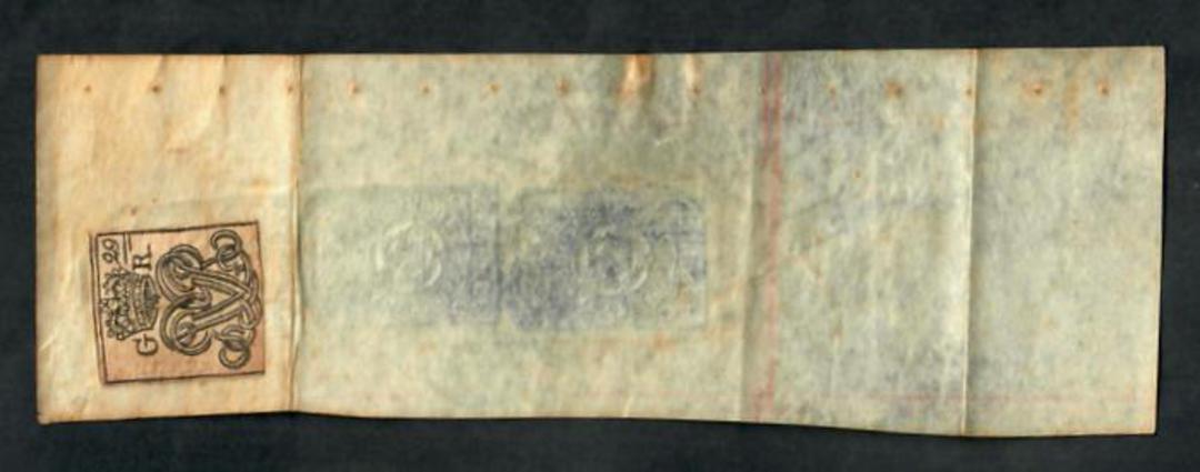 GREAT BRITAIN Parchment remnant with three 6d tax stamps from reign Geo 2nd. The 29th year of his reign was 1766 or (17)29 the s image 1